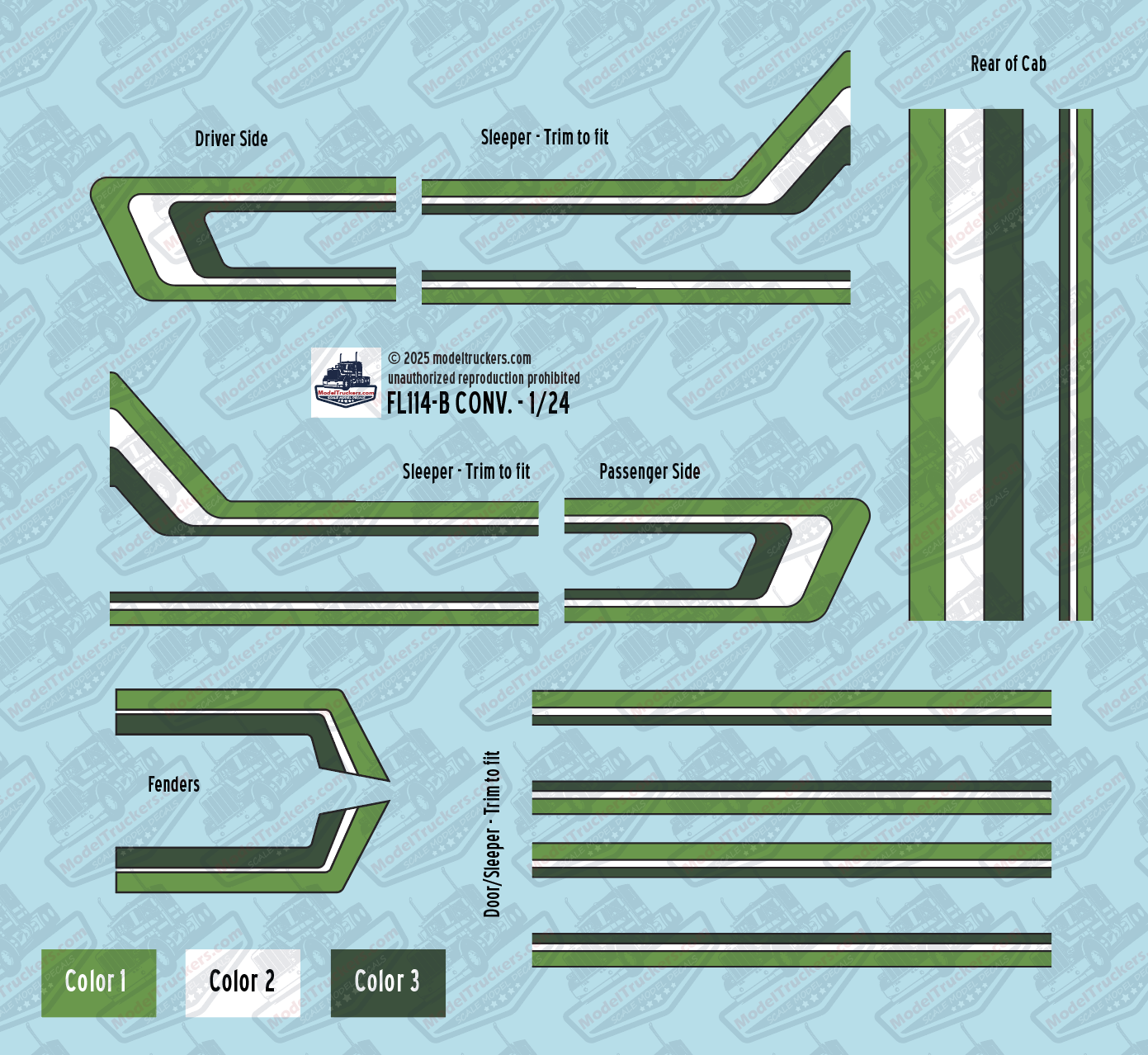 FL114-B - Freightliner Conventional Decal Stripes