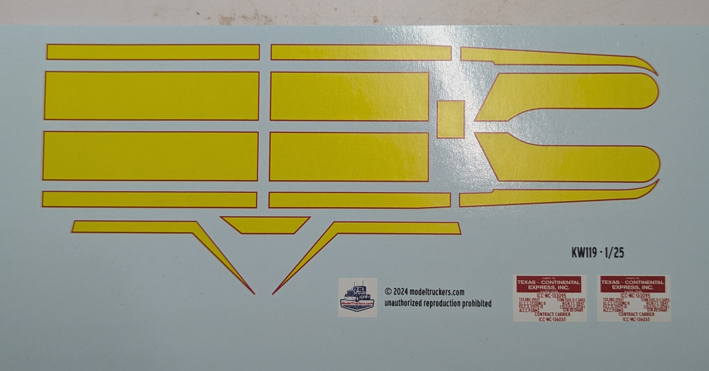 MISPRINT! KW119 Stripes Yellow/Red 1/25 scale