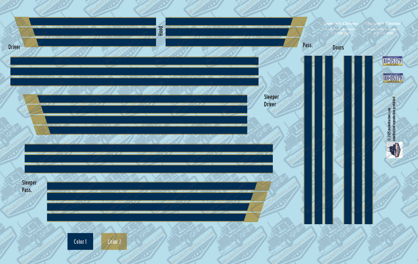 KW137 - Kenworth Conventional Decal Stripes