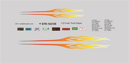 STR102105 - Semi truck Flame Graphics Decals