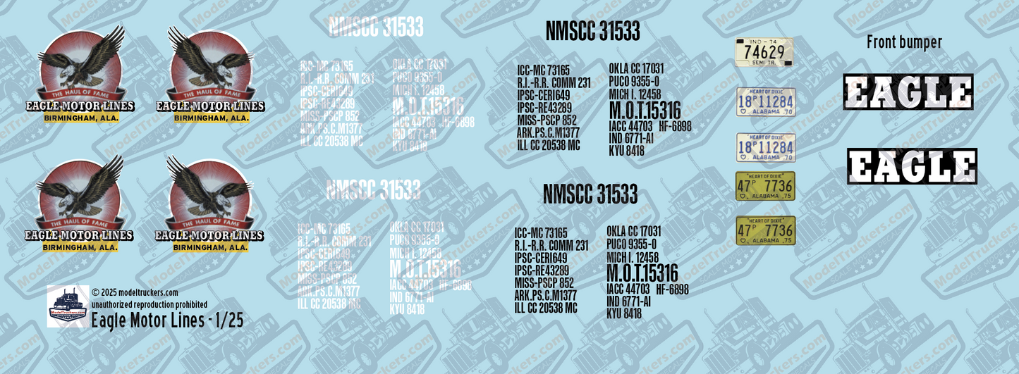 Eagle Motor Lines Truck Decals