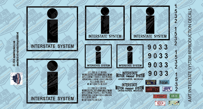 Interstate System (Style 1) Model Decals