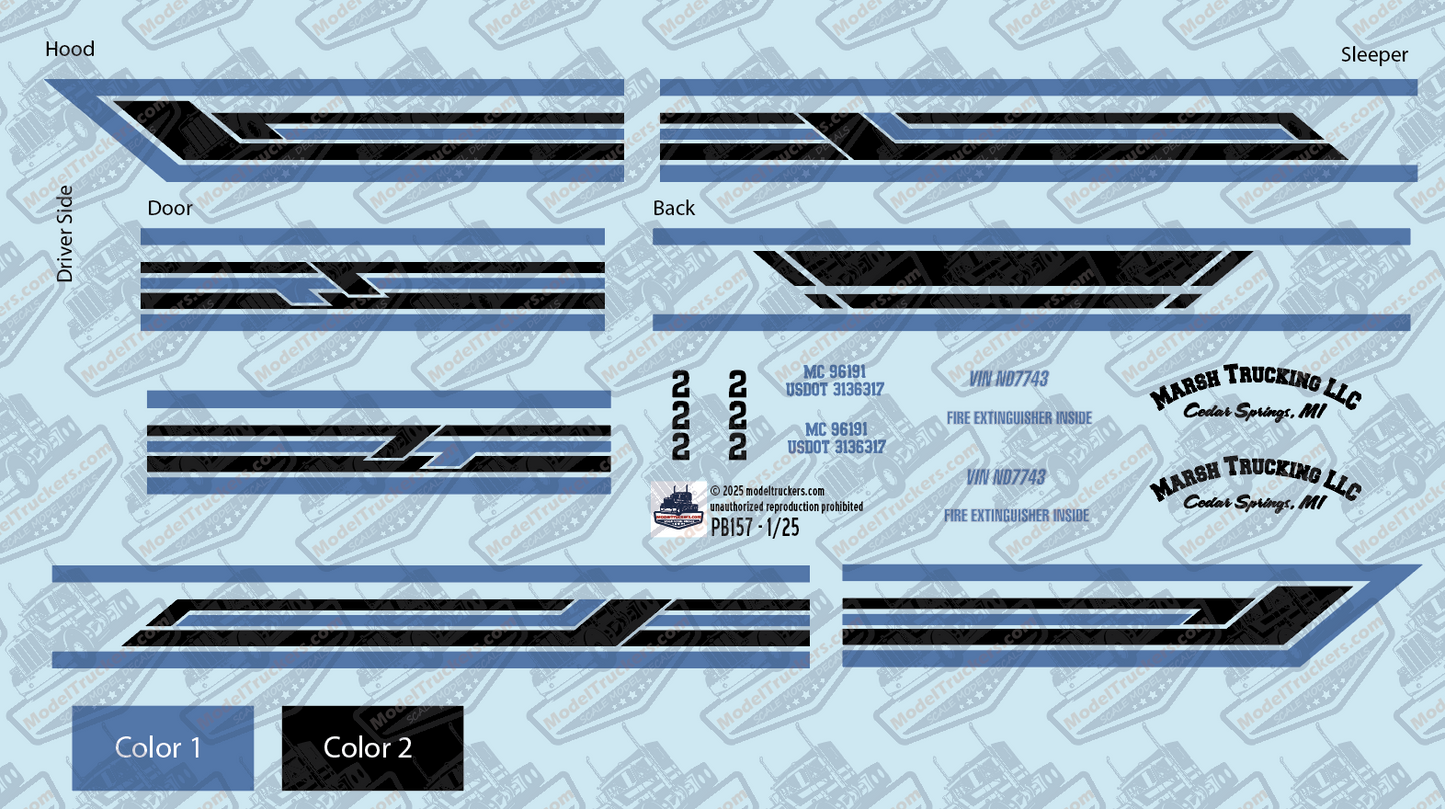 PB157 - Peterbilt Conventional Decal Stripes