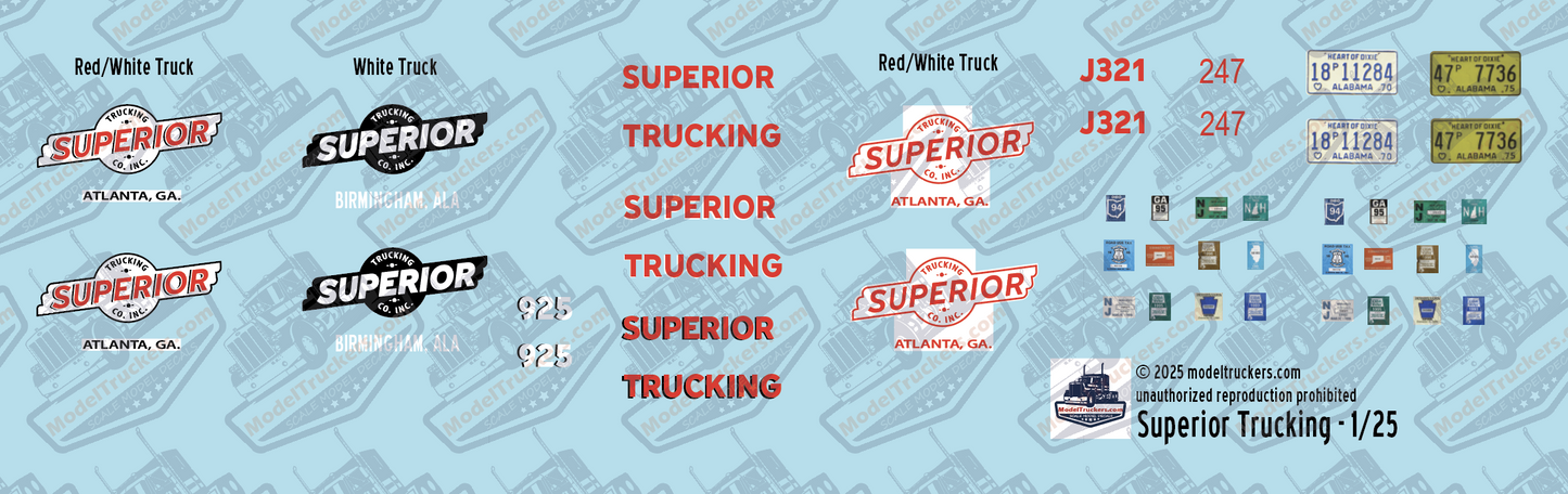 Superior Trucking Co Truck Decals