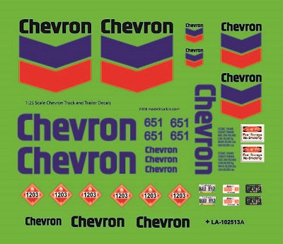 Chevron Tanker Model Decals