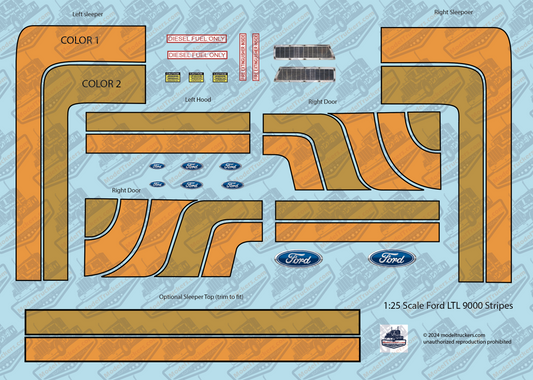 FD104-A - LTL 9000 Ford Decal Stripes