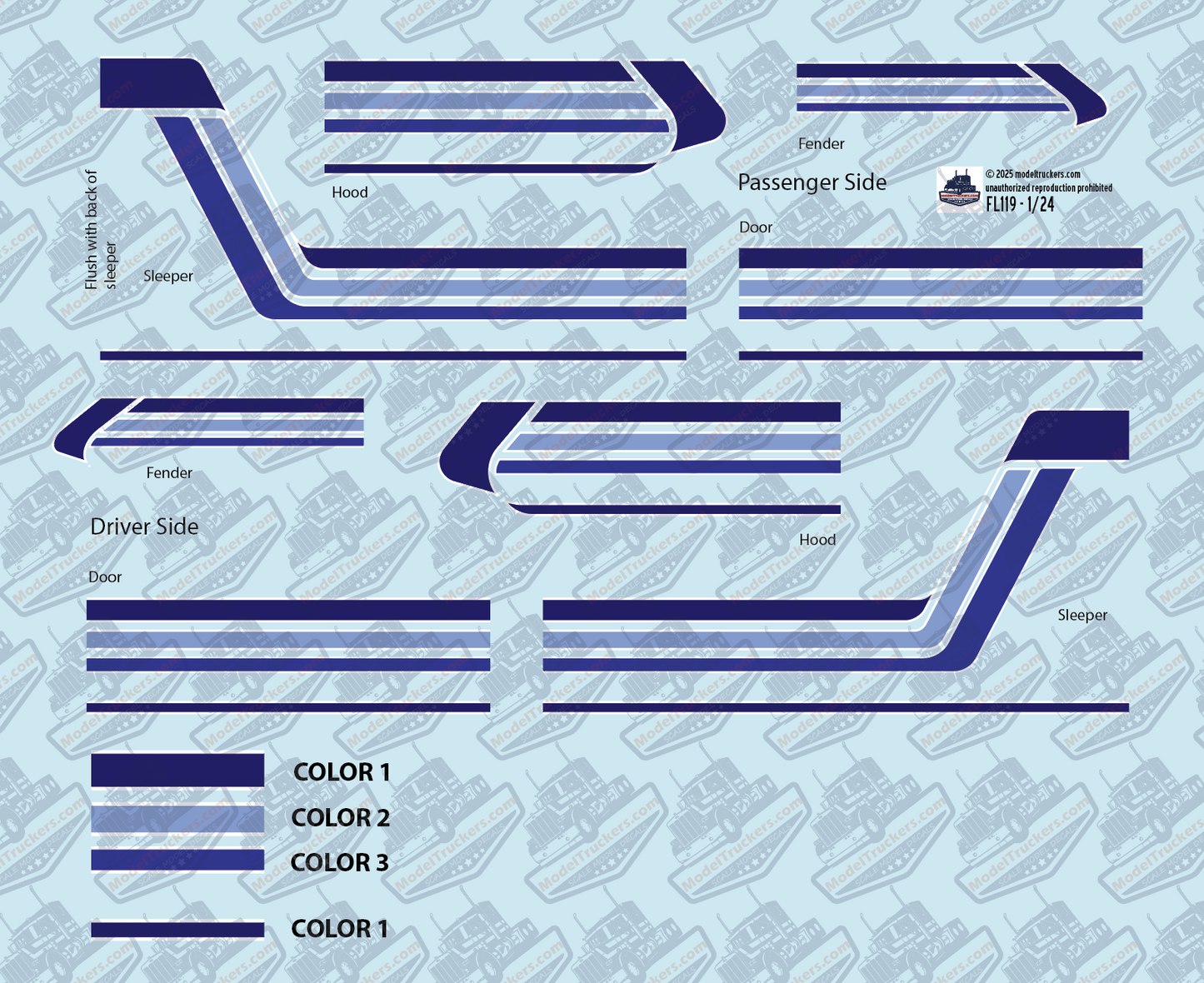 FL119 - Freightliner Decal Stripes
