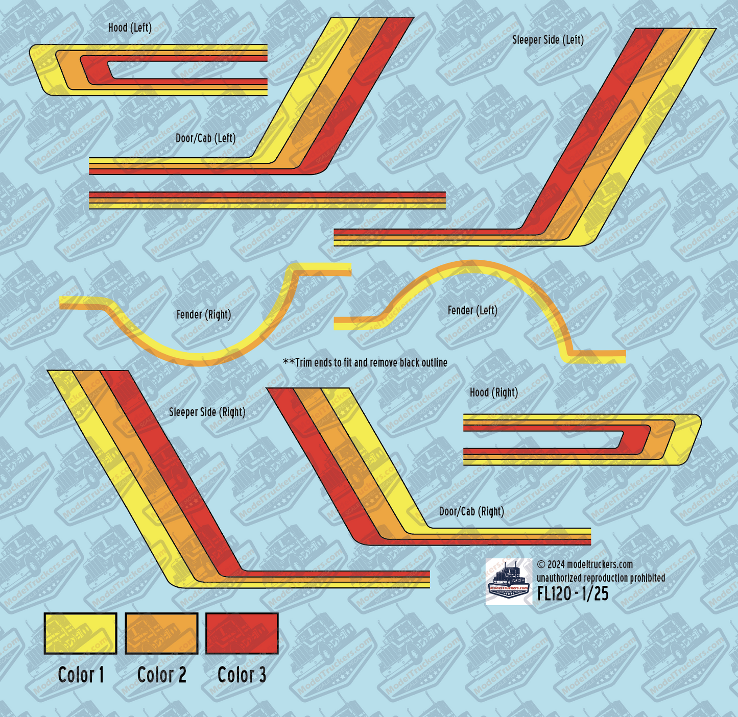 FL120 - Freightliner/Kenworth Decal Stripes