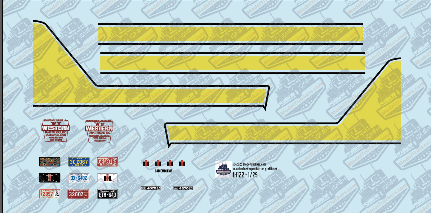 IH122 - International 4070 Cabover Decal Stripes
