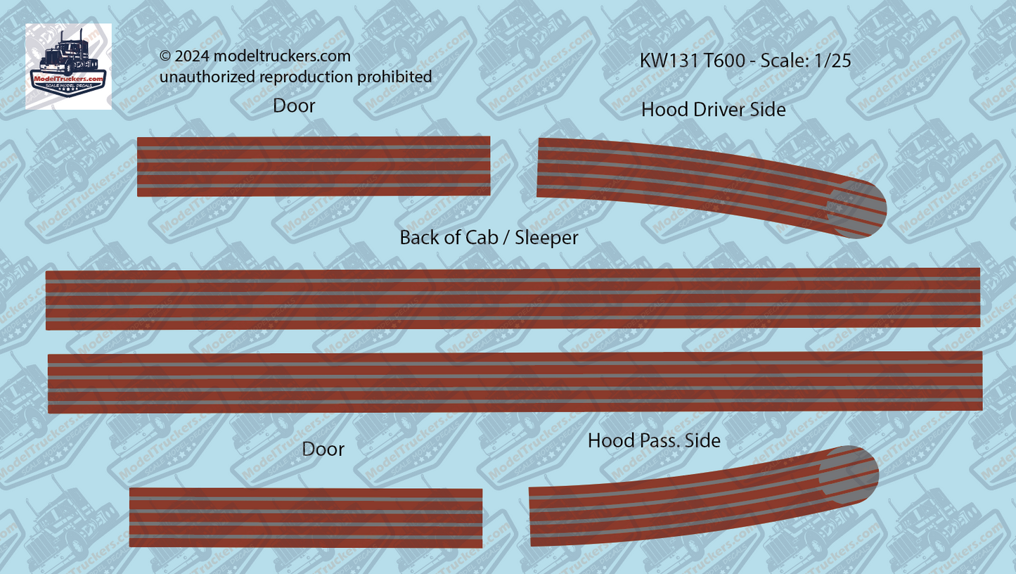 KW131 - Kenworth Decal Stripes T600/T800