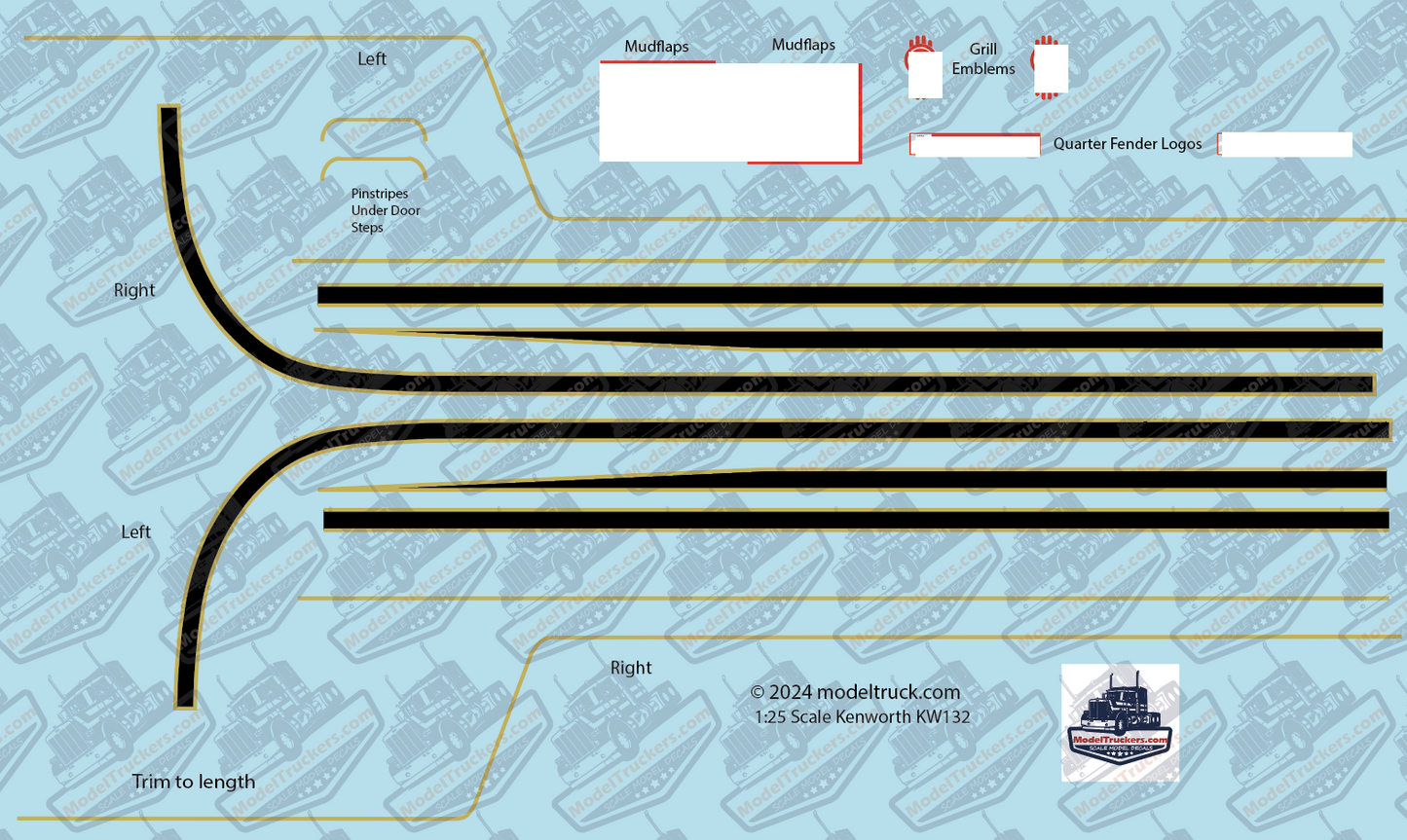 KW132 - Kenworth Decal Stripes