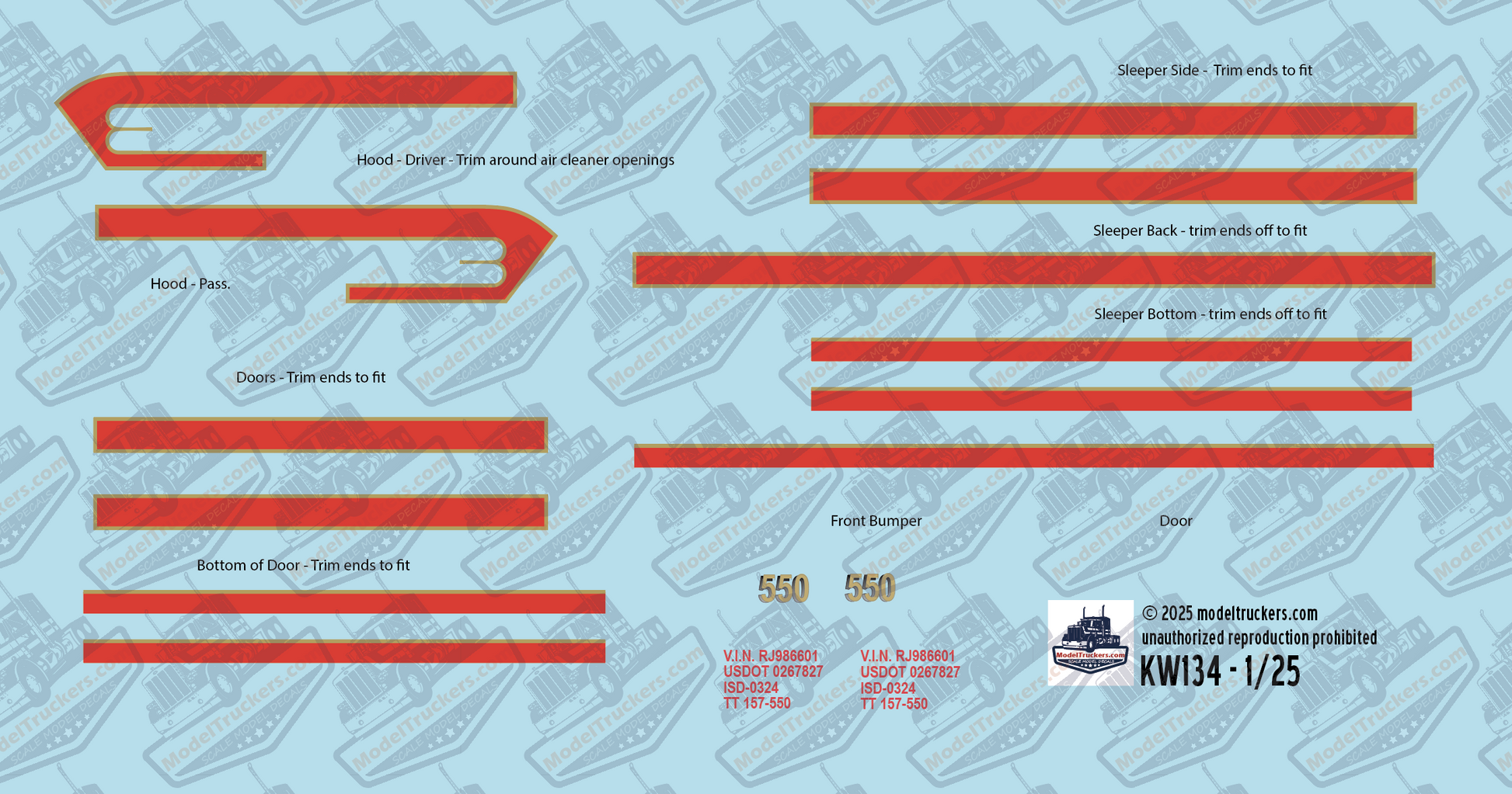 KW134 - Kenworth W900 Decal Stripes – Model Truckers LLC