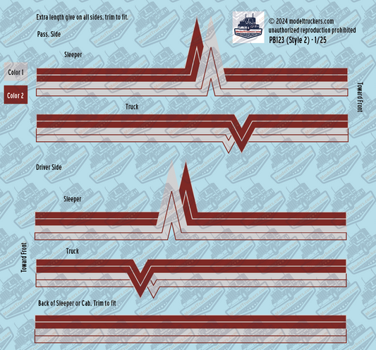 PB123 (Style 2) - Peterbilt Decal Stripes