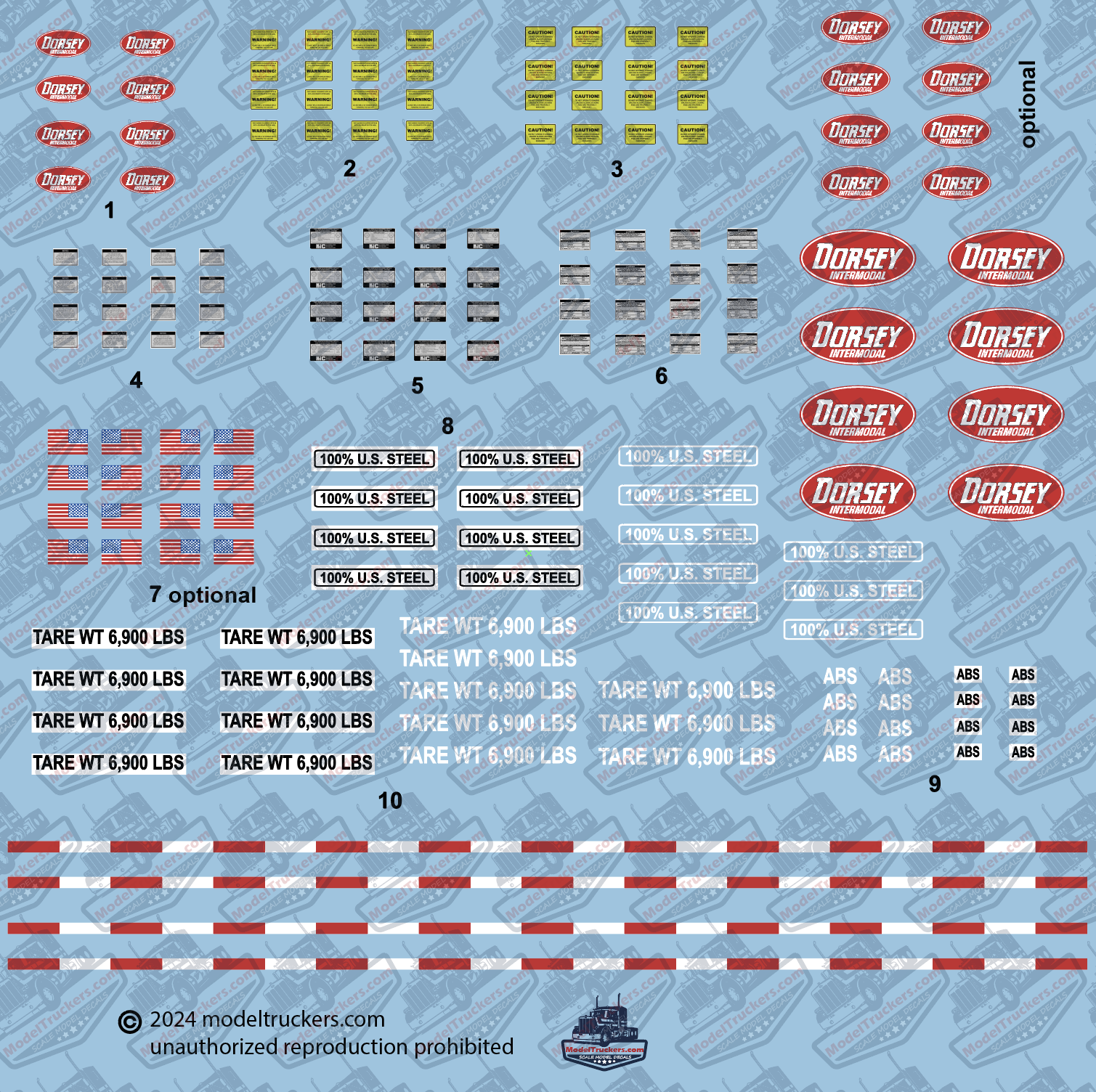 Container Trailer Chassis Detail Model Decals – Model Truckers LLC