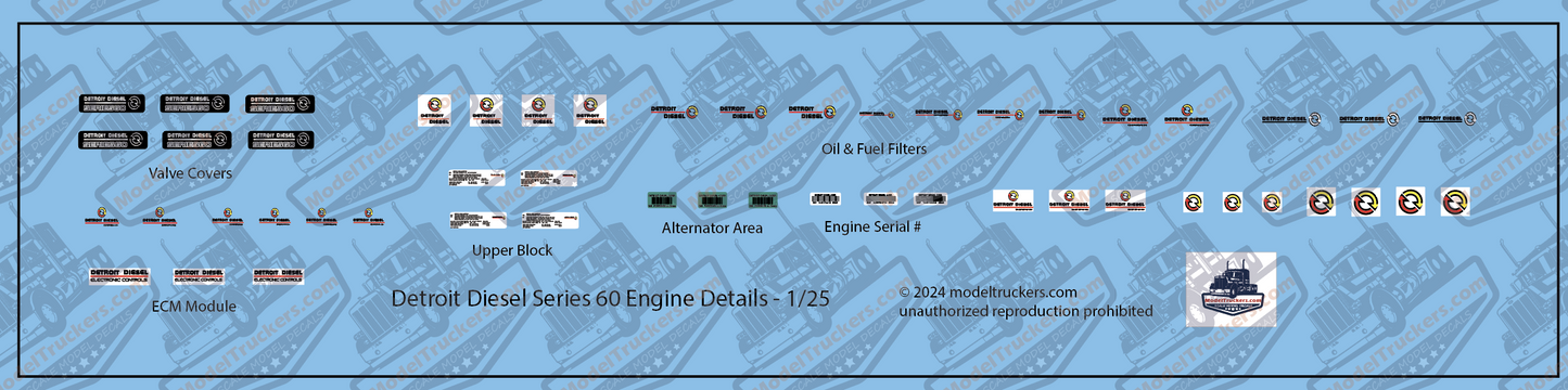 Detroit Diesel Series 60 Engine Detail Decals