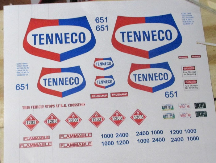 Tenneco Model Decals