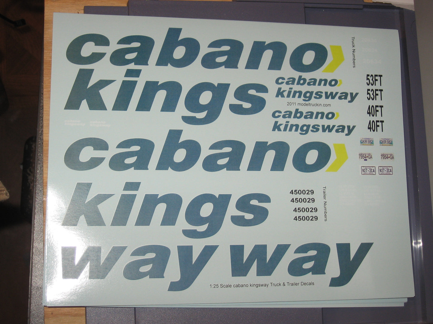 Cabano Kingsway Model Decals