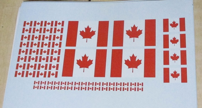 Canadian Flag Model Decals