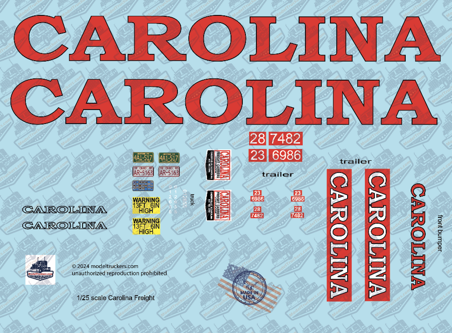 Carolina Model Decals