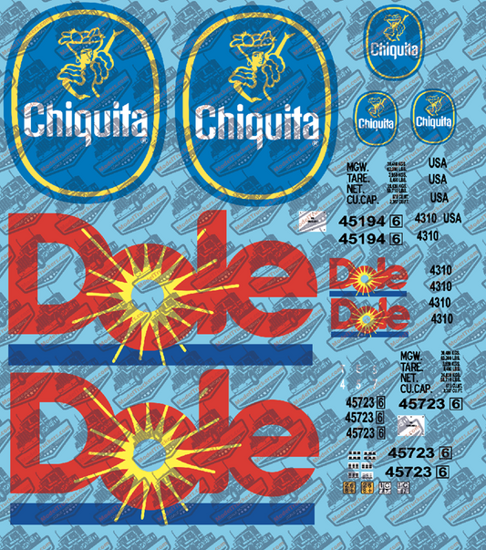 Chiquita / Dole Container Model Decals