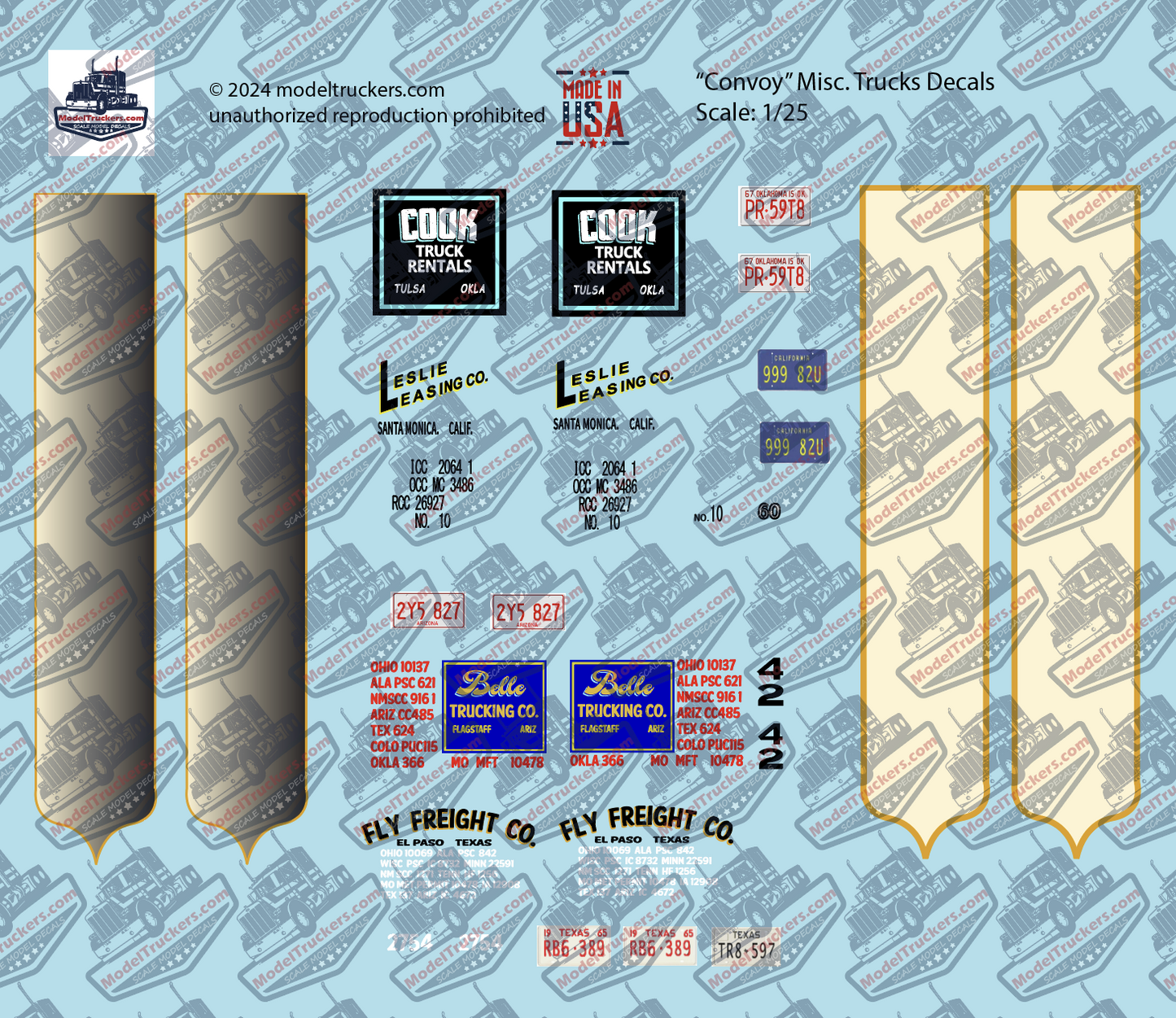 "Convoy" Semi Truck Model Decals