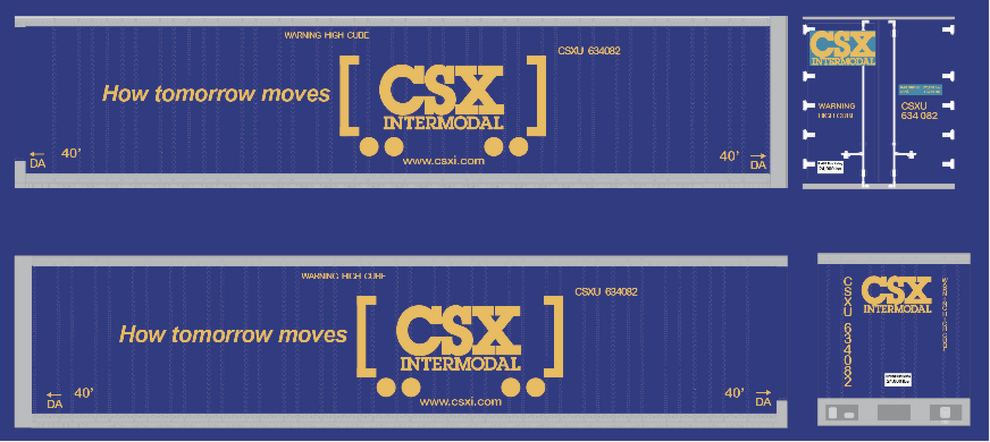 CSX Intermodal Container Model Decals