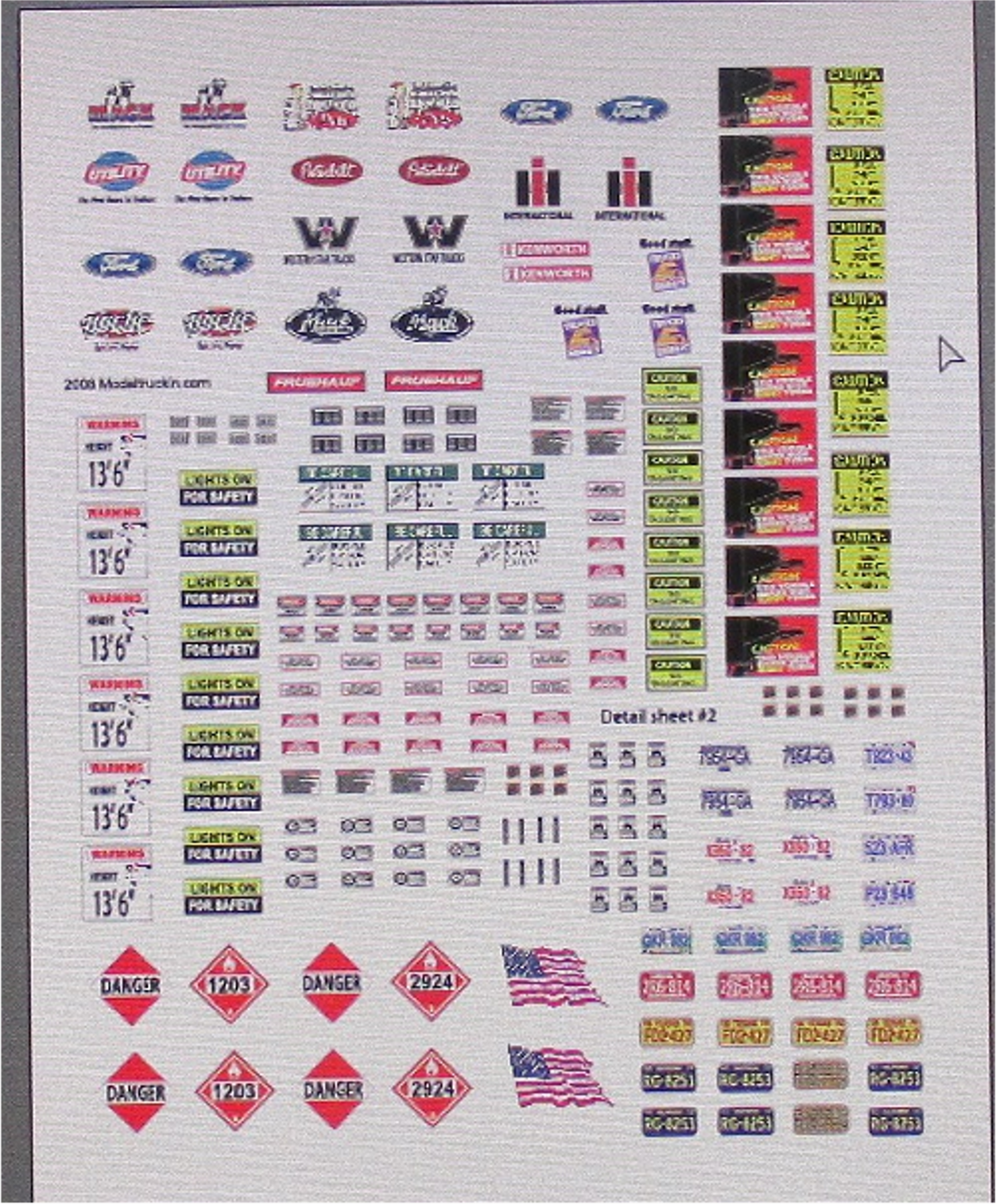 Semi Truck & Trailer Details Set #2 Model Decals