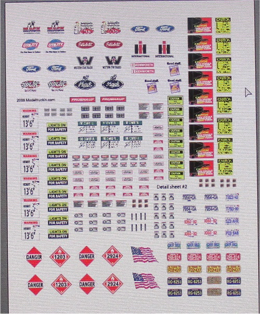 Semi Truck & Trailer Details Set #2 Model Decals