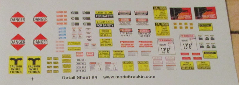 Semi Truck & Trailer Details Set #4 Model Decals