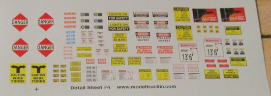 Semi Truck & Trailer Details Set #4 Model Decals