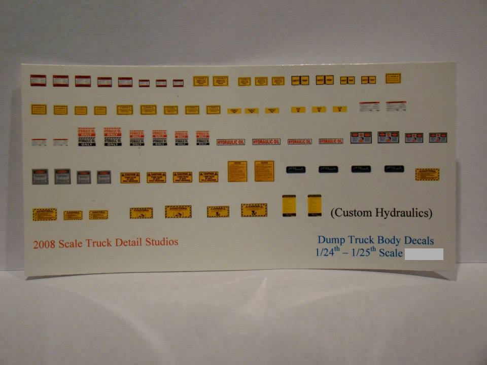 Dump Truck Detail Model Decals