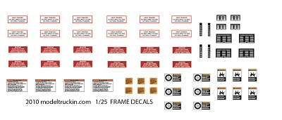 Universal Model Semi Chassis Detail Decals