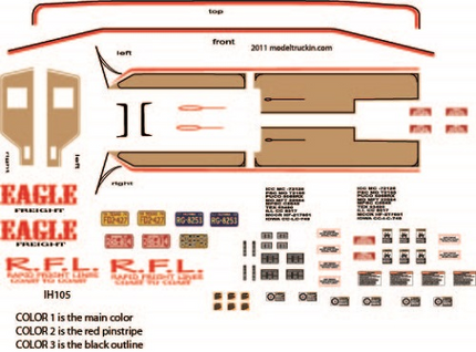 IH105 - International Transtar II Eagle Decal Stripes