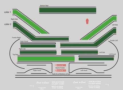 KW124 - Kenworth Aerodyne Conventional Decal Stripes