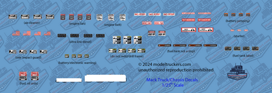 Mack Model Semi Chassis Detail Decals