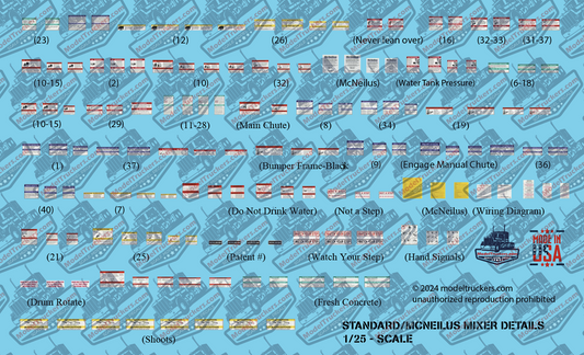 Concrete Mixer Model Detail Decals