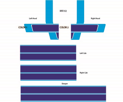 MK102 - Mack Truck Decal Stripes