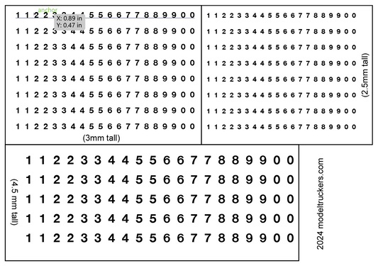 Customizable Number Decals for Models