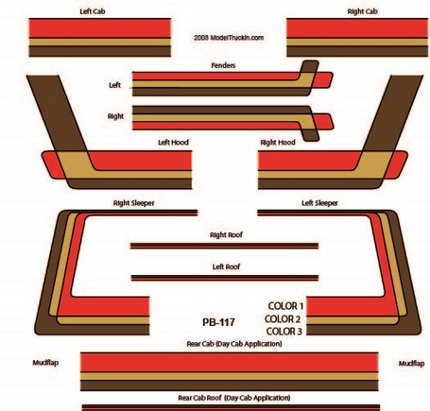 PB117 - Peterbilt Decal Stripes – Model Truckers LLC