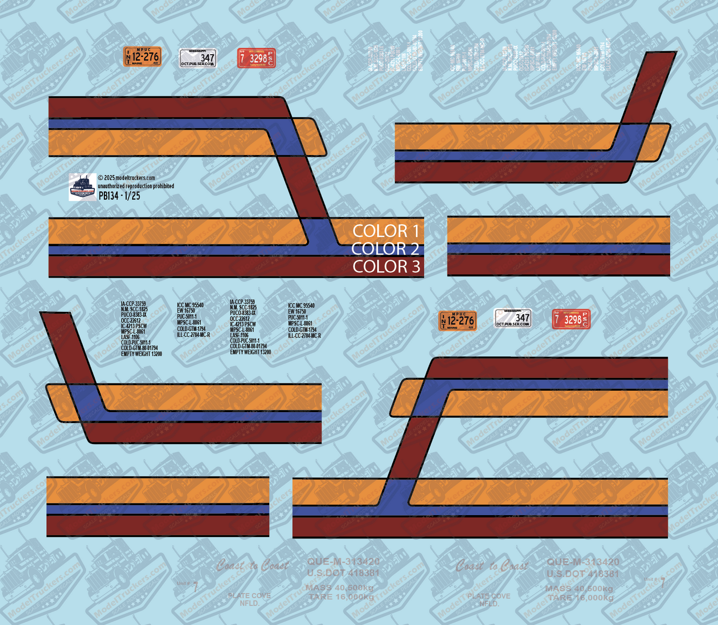 PB134 - Peterbilt Decal Stripes