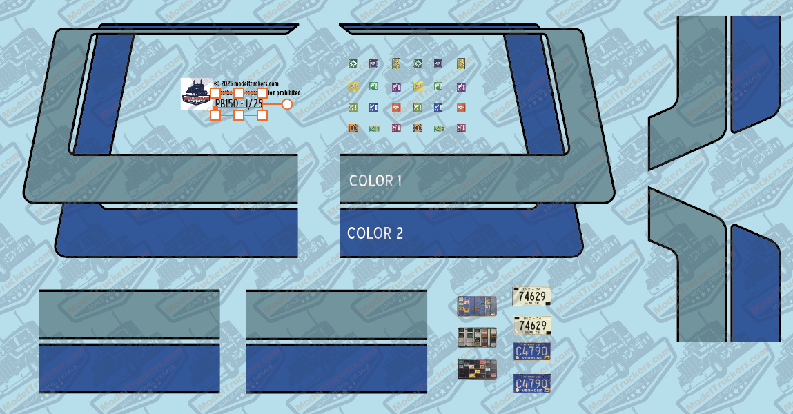 PB150 - Peterbilt Cabover Decal Stripes