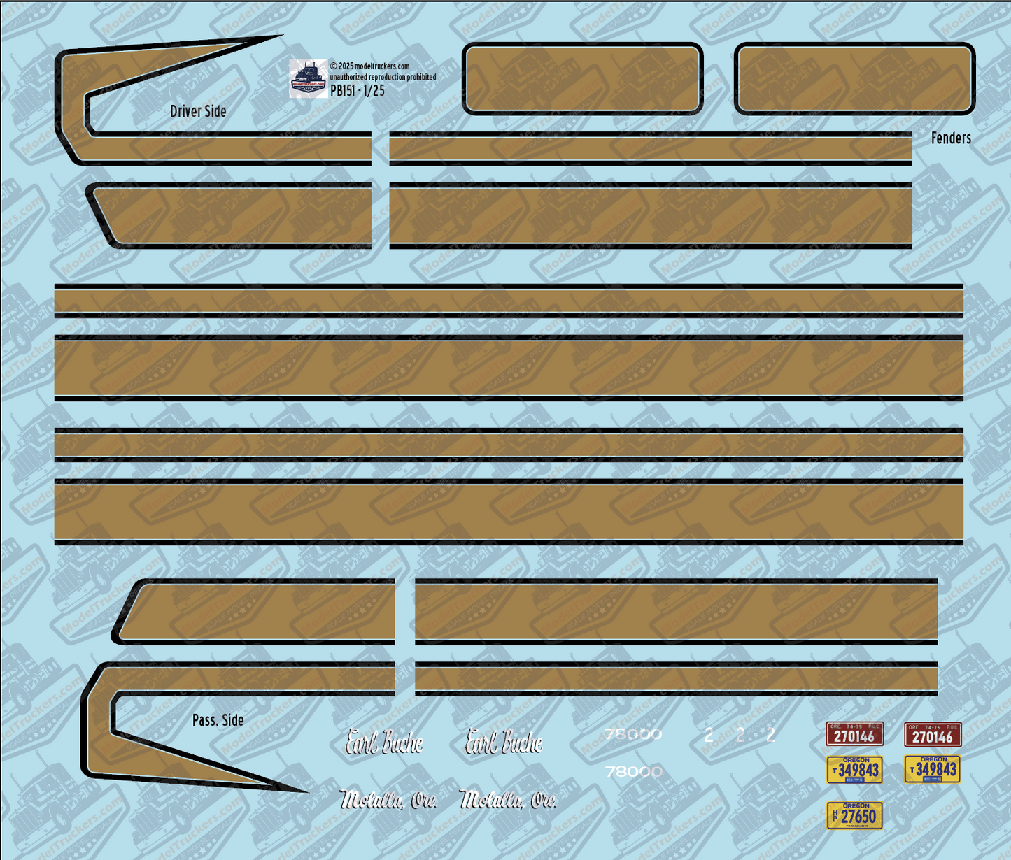 PB151 - Peterbilt Conventional Decal Stripes