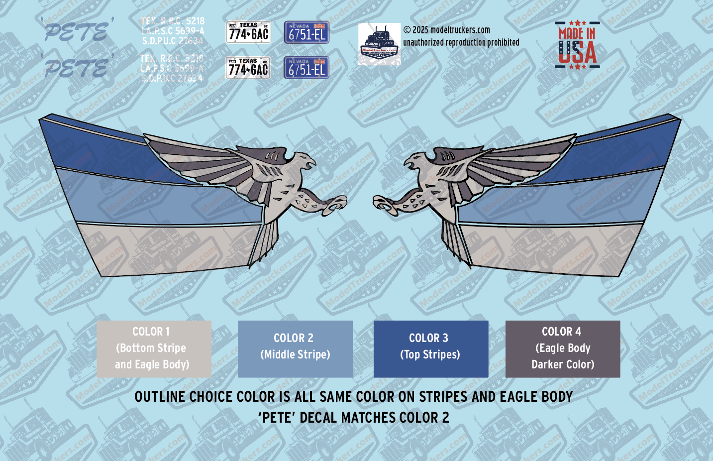 PB152 - Peterbilt Cabover Decal Stripes