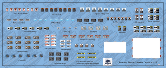 Peterbilt Model Semi Chassis Detail Decals