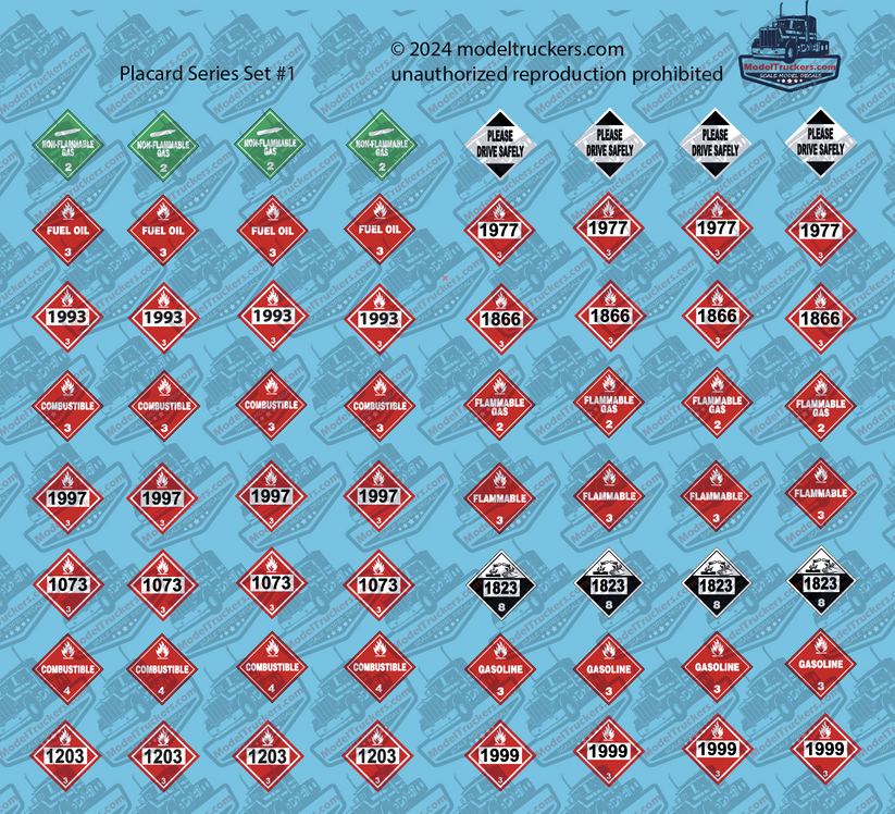Semi Truck Placard Detail Set #1 Model Decals – Model Truckers LLC