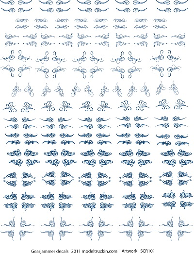 Scroll Artwork SCR101 Semi Model Decals