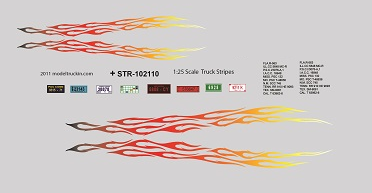 STR102110 - Semi truck Flame Graphics Decals