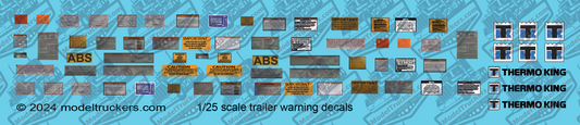 Semi Trailer Labels and Warnings Detail Model Decals