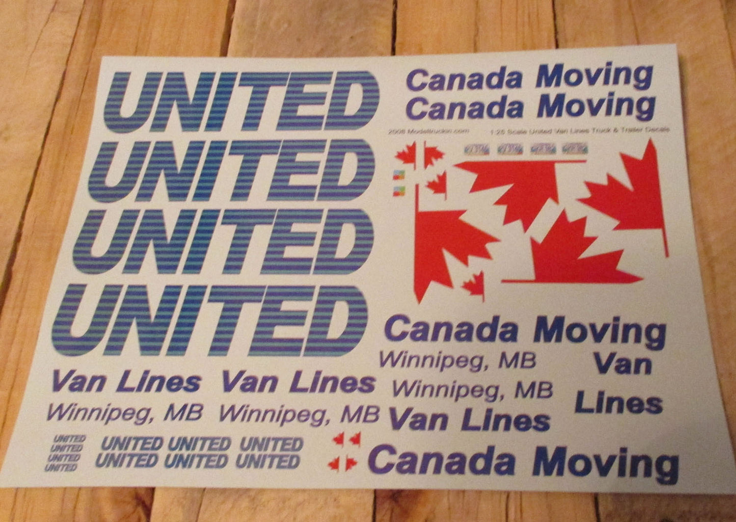 United Van Lines (Style 2) Model Decals