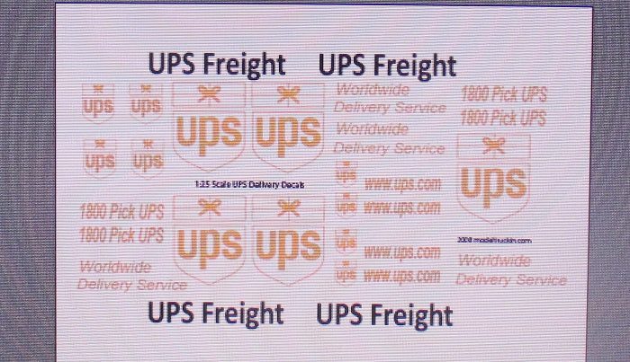 UPS (White) Model Decals